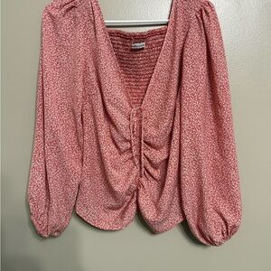 Abercrombie & Fitch Red Cinched Blouse